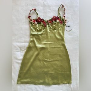 COPY - Women’s Princess Polly Kenzie Mini Dress Green. Size 4 US. NWT